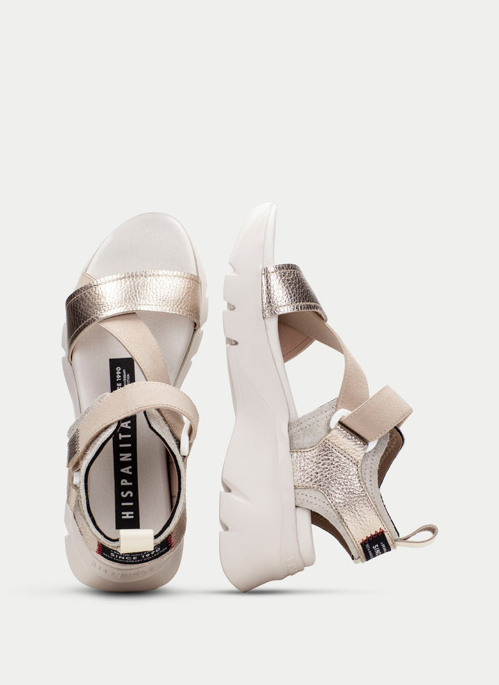 Hispanitas Dakar taupe & metallic