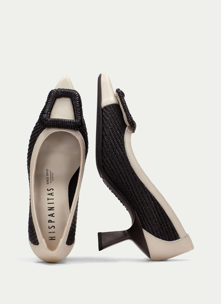 Hispanitas Nova latte & rafia black