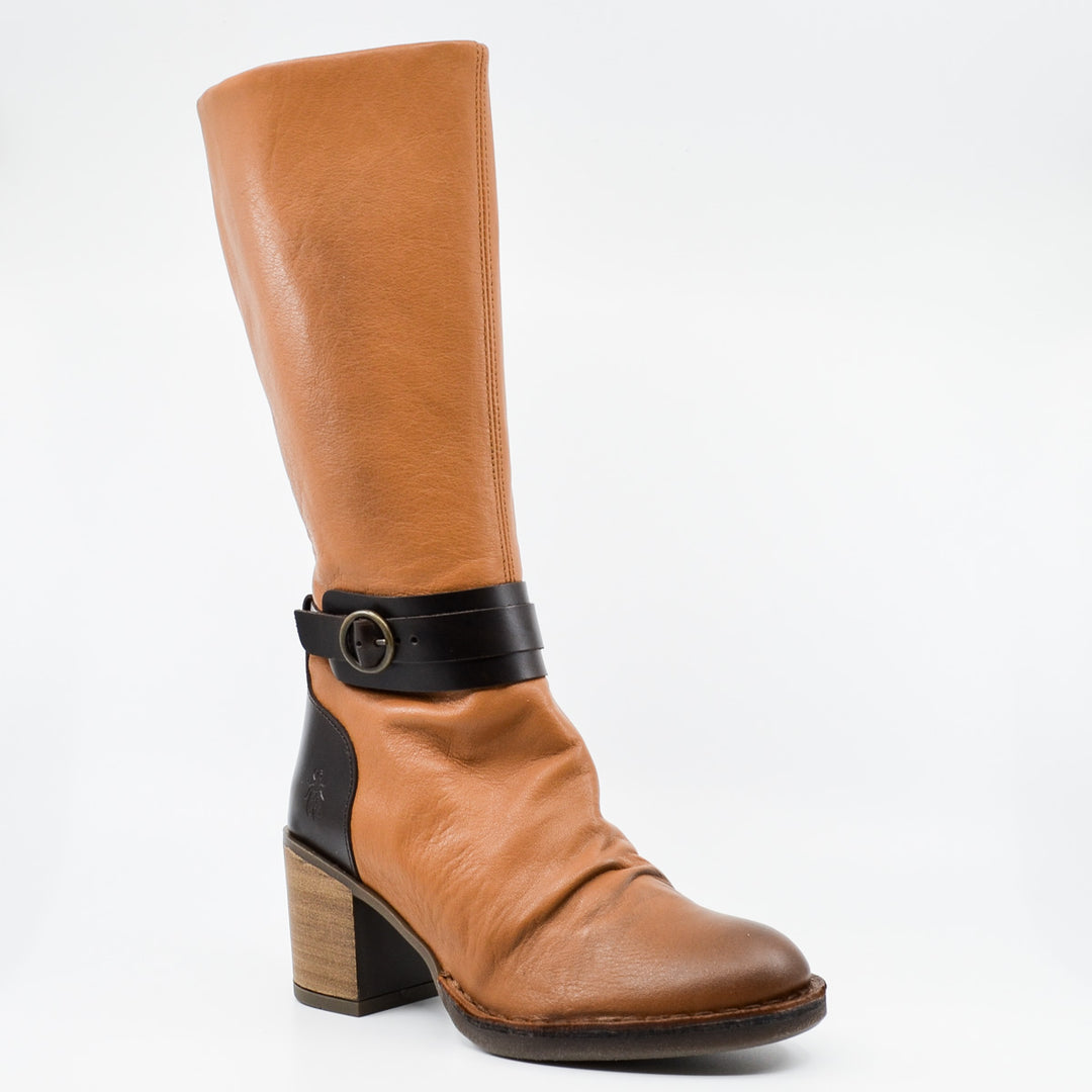 Fly London Beif cognac & dark brown