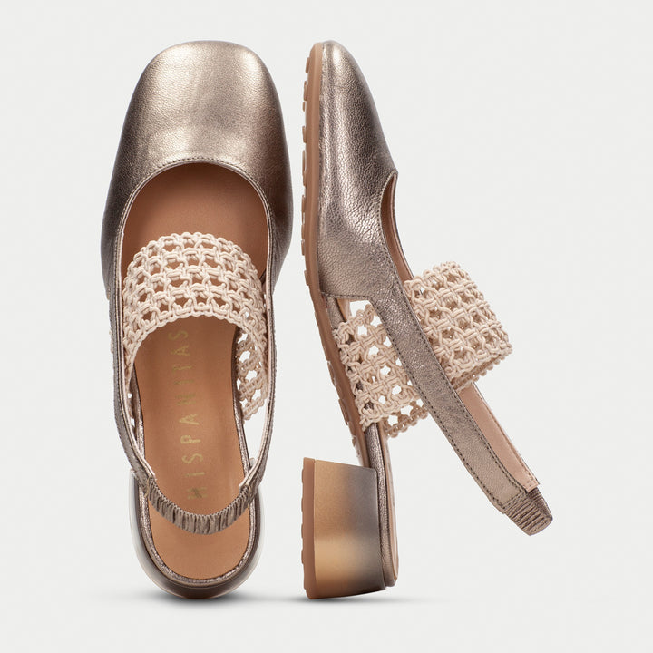 Hispanitas Lisboa metallic taupe