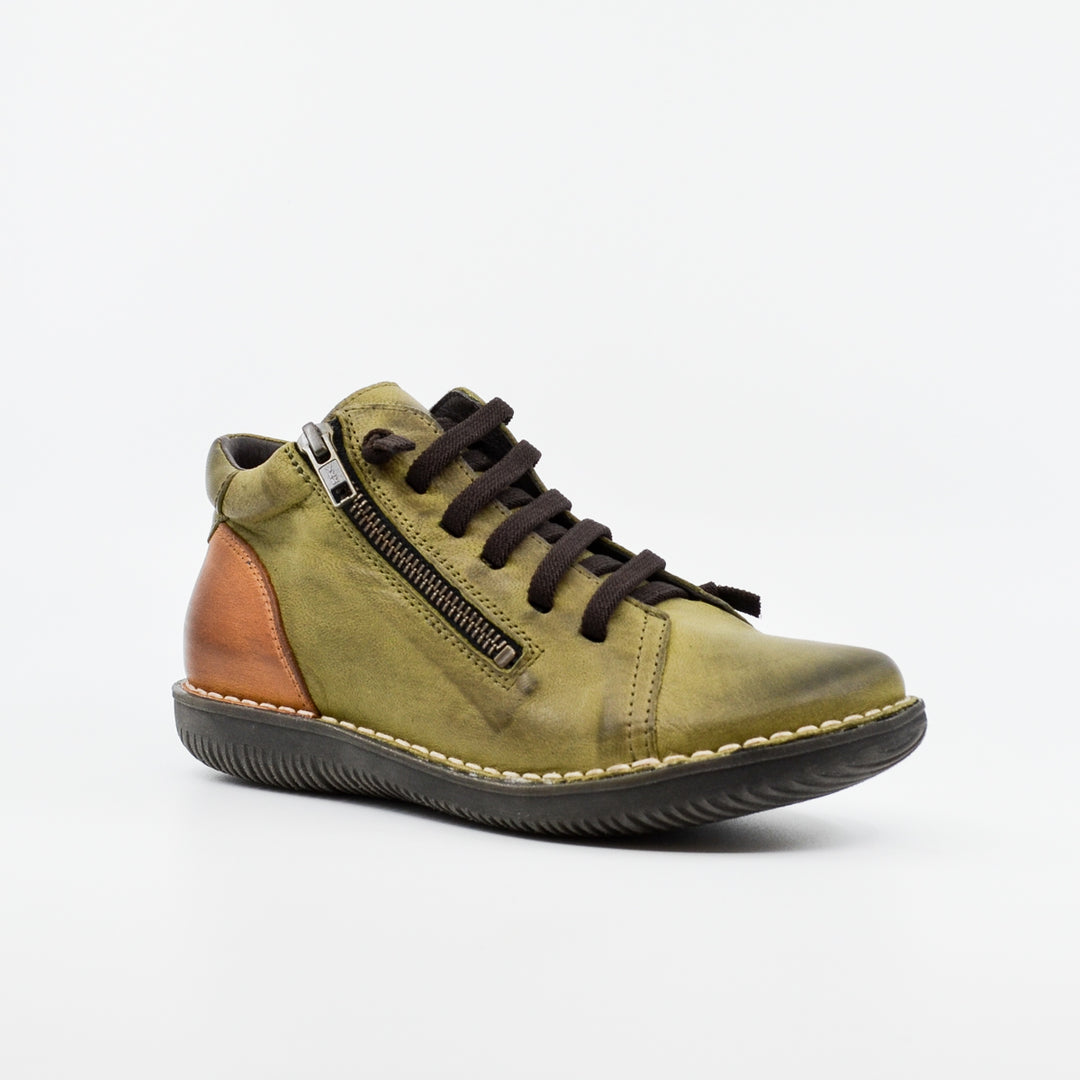 Zeta Madge olive & cuero